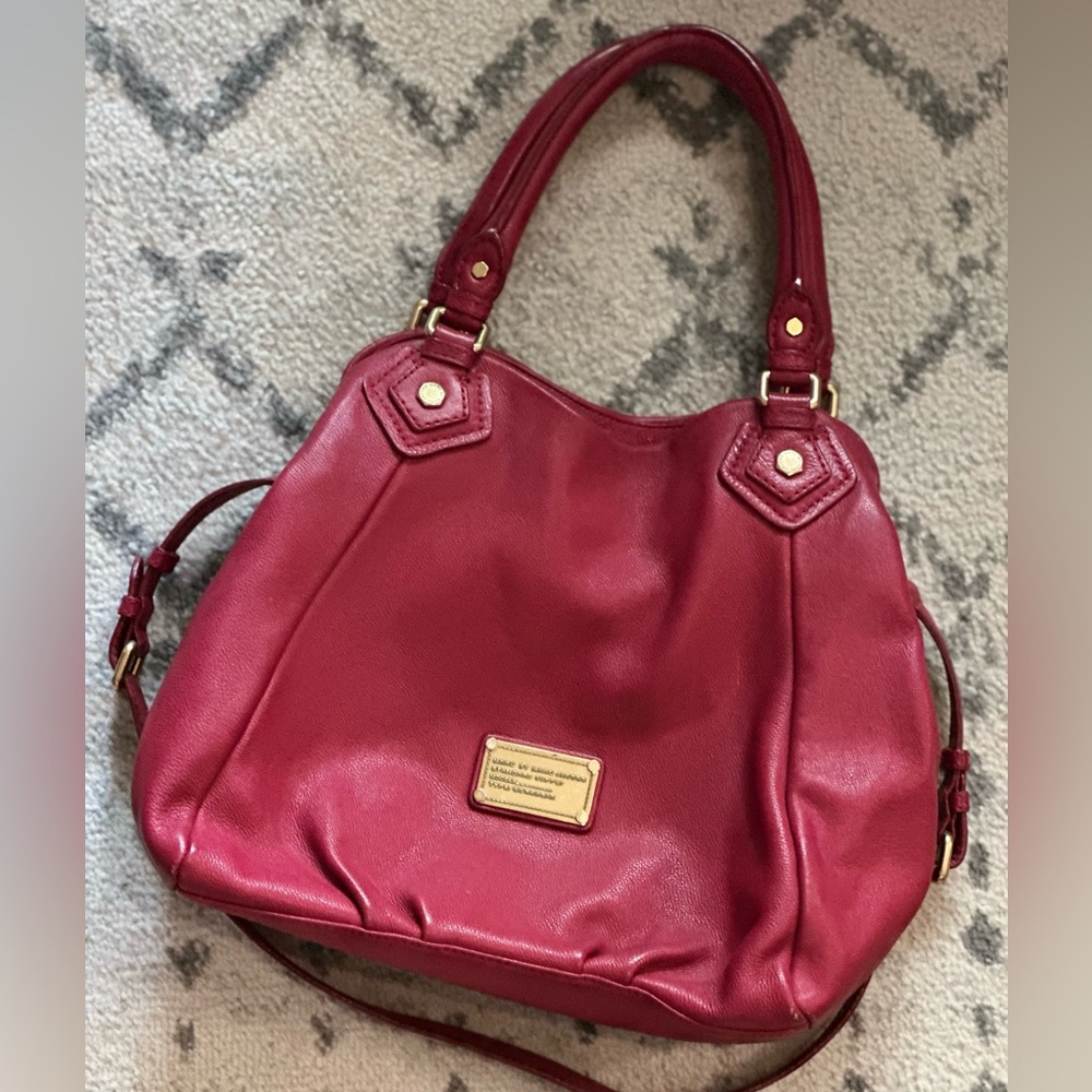 Marc By Marc Jacobs Red Hobo Bag with Gold Hardware